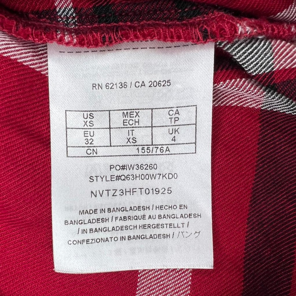 GUESS Plaid Button Up Long Sleeve Button Pockets at Chest Shirt‎ Viscose Size XS - Picture 12 of 13